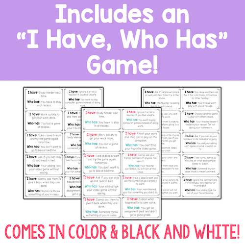 Includes an "I Have, Who Has" Game