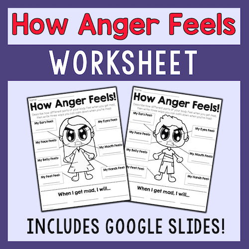 Identifying Anger Worksheet For Kids