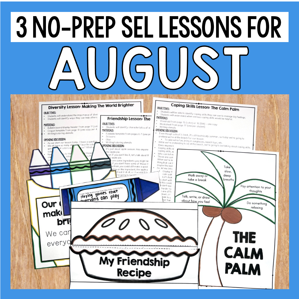 August No-Prep SEL Lessons