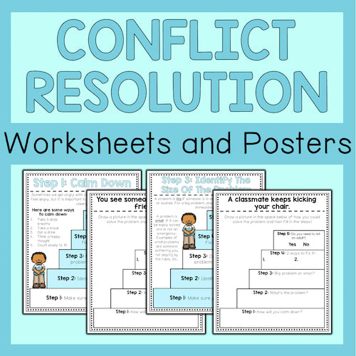Conflict Resolution Worksheets and Posters For Kids