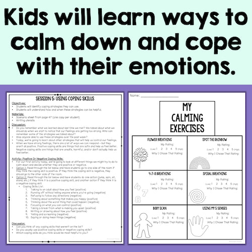 Educational materials for teaching coping skills and emotional regulation to children.