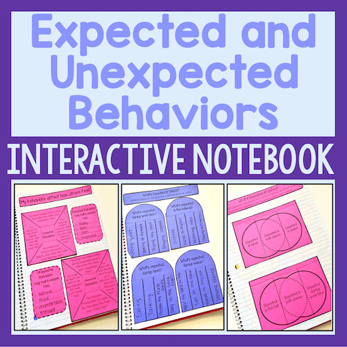 Interactive notebook with pink and blue sections titled 'Expected and Unexpected Behaviors'.