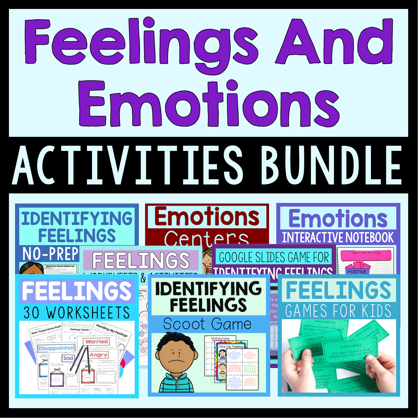 Feelings And Emotions Activities Bundle With 8 Resources