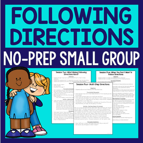 Following directions no-prep small group