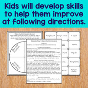 Kids will develop skills to help them improve at following directions