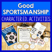 Good sportsmanship character education activities on a wooden surface with educational materials.