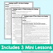 3 Mini Lessons About Feelings For Grades K and Pre-K