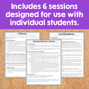 Educational materials with text on a wooden surface and purple background