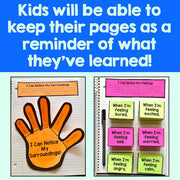 Educational materials for children with a hand-shaped cutout