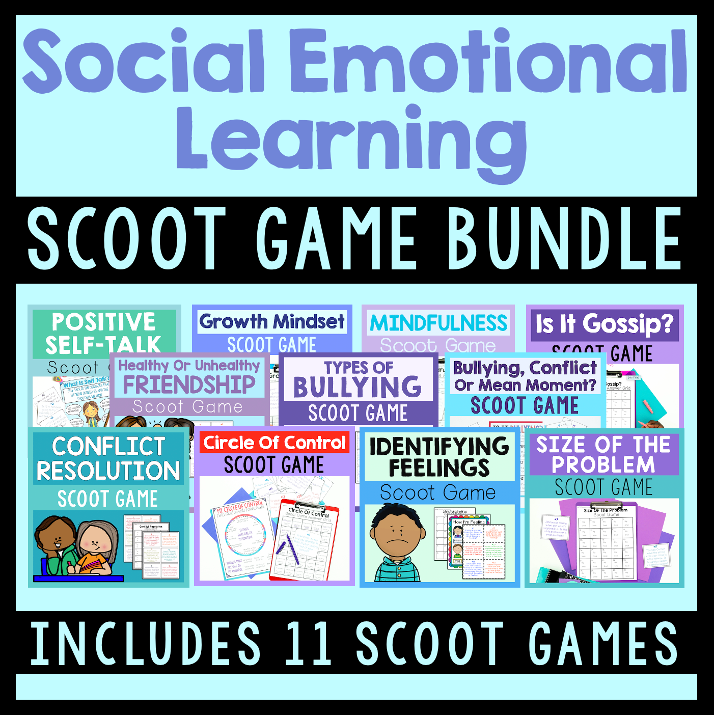 Social Emotional Learning Scoot Game Bundle - Includes 11 Scoot Games