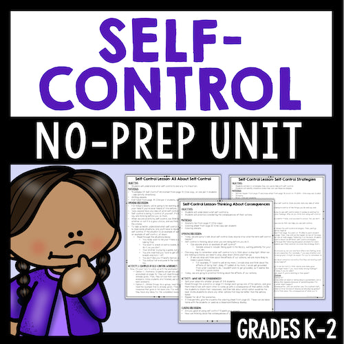 Educational material for self-control unit with cartoon character and text on a white background
