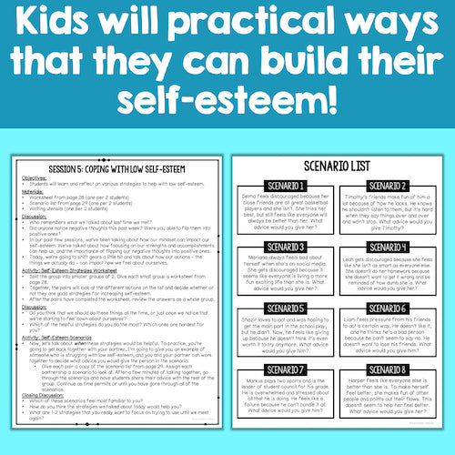 Kids will learn practical ways that they can build their self-esteem