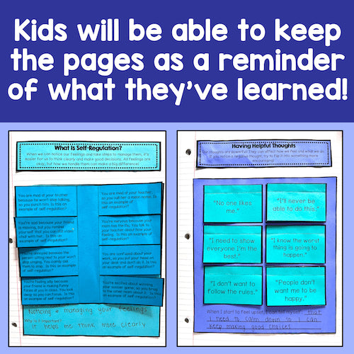 Educational materials with text on a blue background