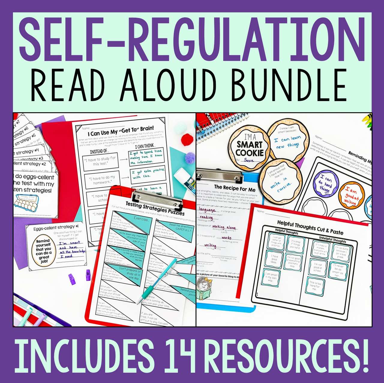 Self-regulation read aloud bundle with educational materials and resources.