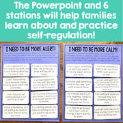 Educational materials for self-regulation with text on a teal background