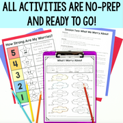 Educational materials with worksheets and a clipboard on a white background