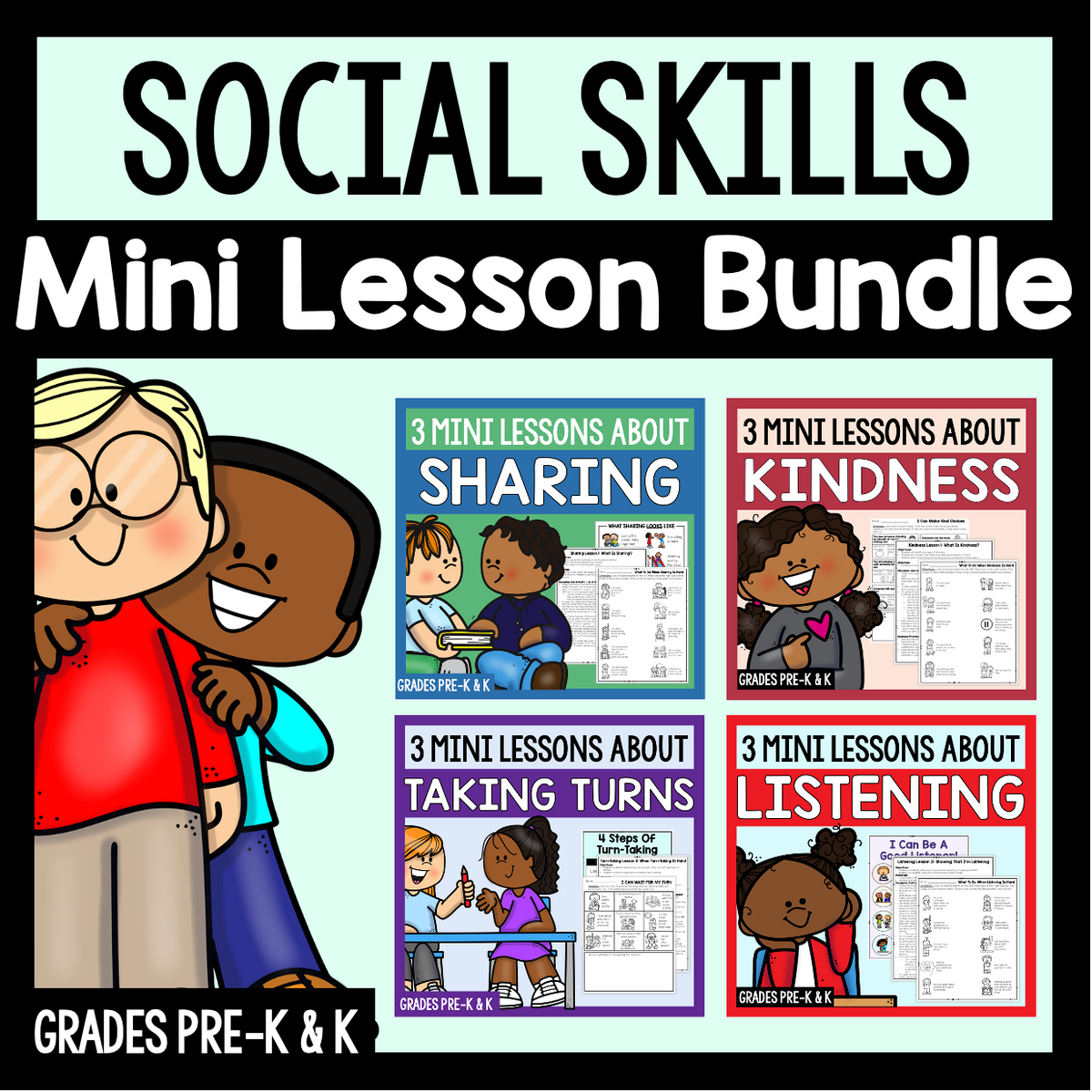 Social Skills Mini Lesson Bundle For Grades Pre-K & K