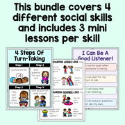 This bundle covers 4 different social skills and includes 3 mini lessons per skill