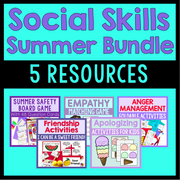 Social Skills Summer Bundle With 5 Resources