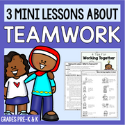 3 Mini Lessons about teamwork for grades pre-k and k