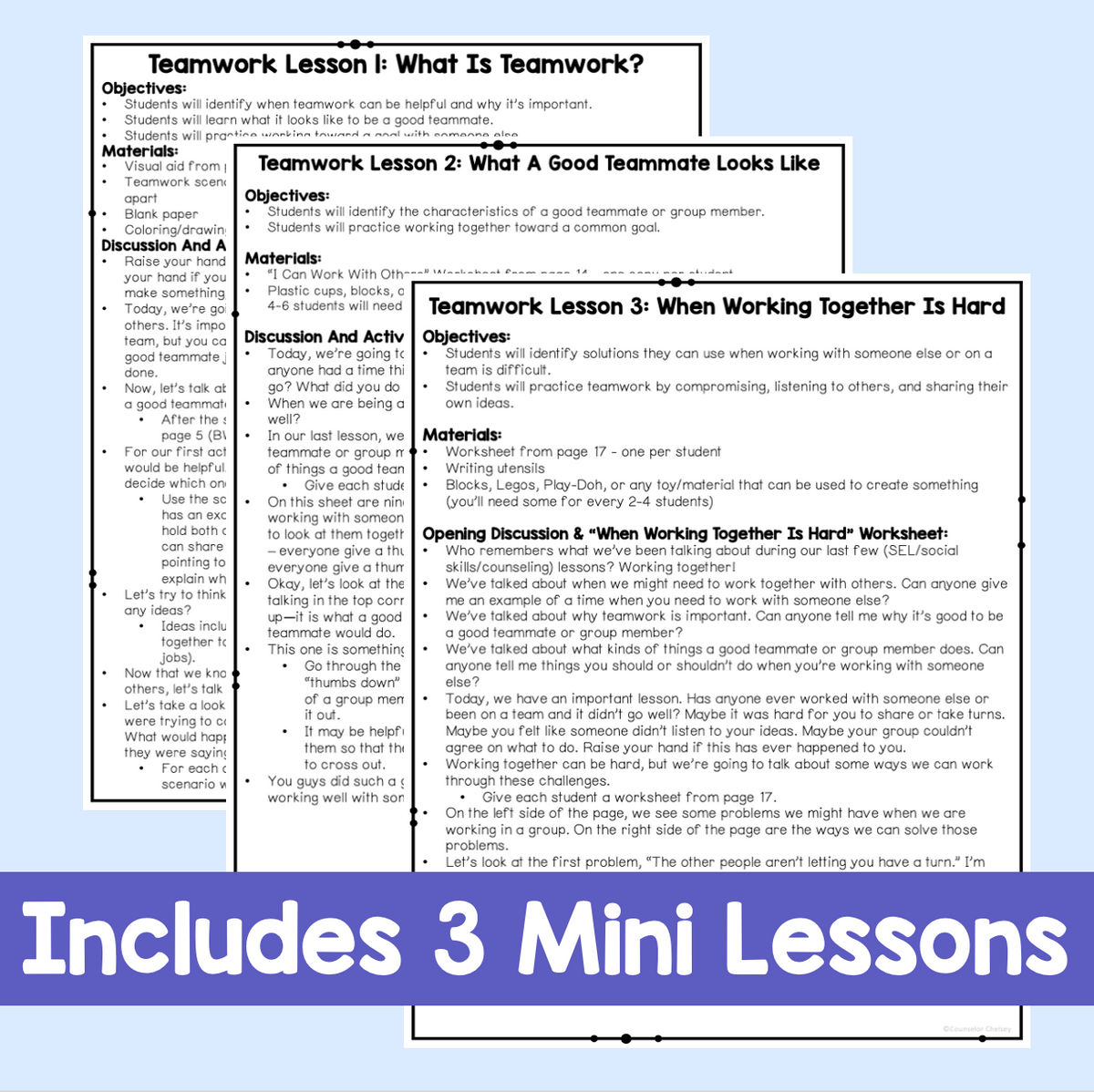 Includes 3 mini lessons