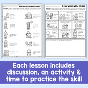 Each lesson includes discussion, an activity and time to practice the skill.